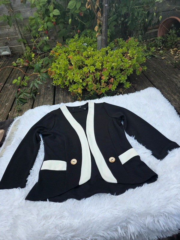 Black and white blazer