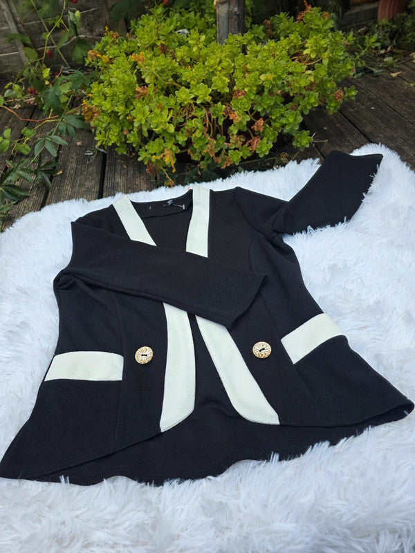 Black and white blazer