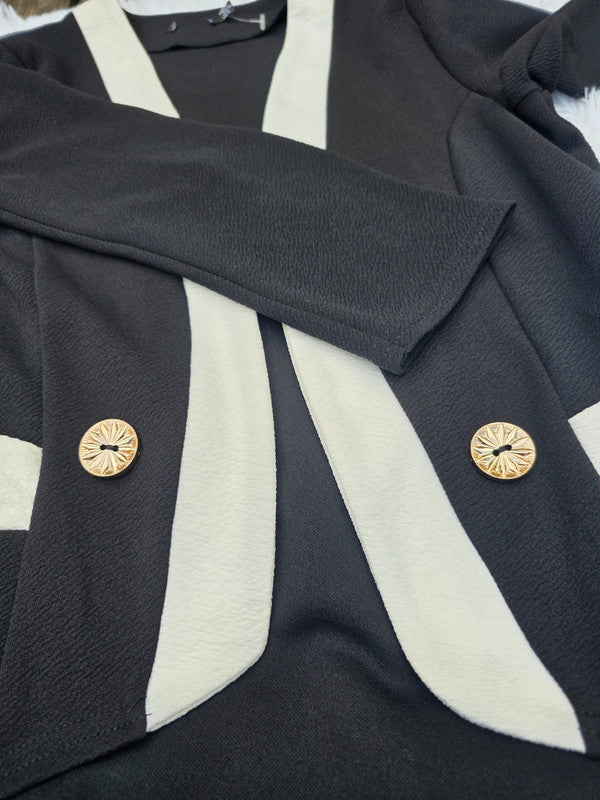 Black and white blazer