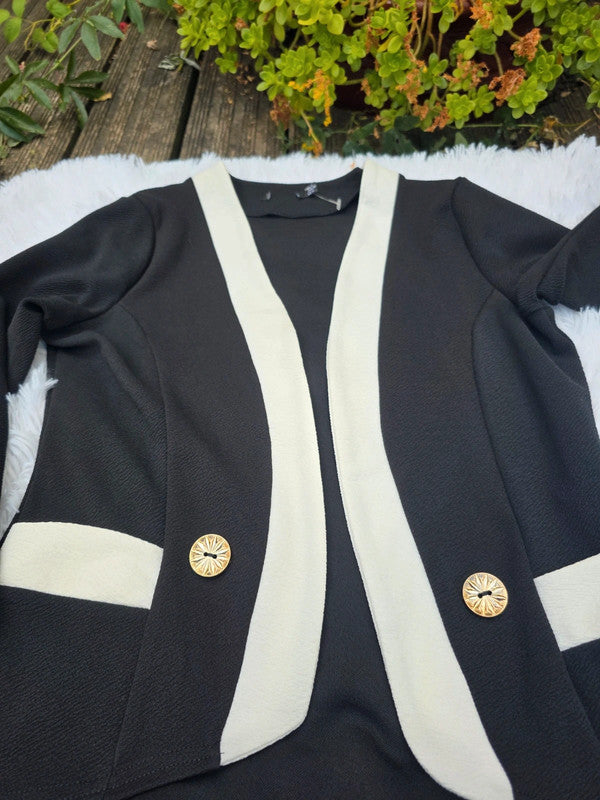 Black and white blazer