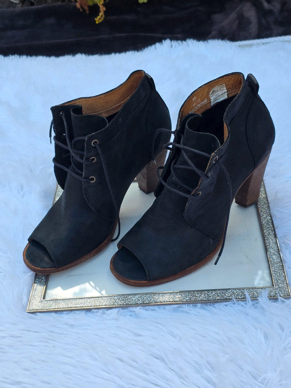 Hudson open toe leather ankle boots size 8