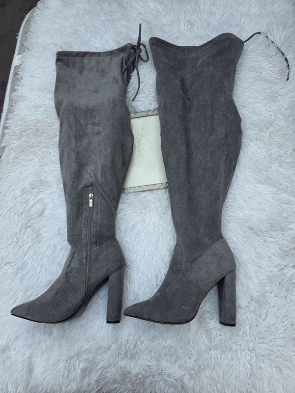 Boohoo wide fit over knee boots size 9