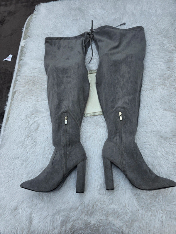 Boohoo wide fit over knee boots size 9