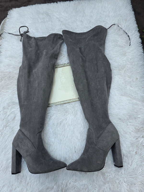 Boohoo wide fit over knee boots size 9