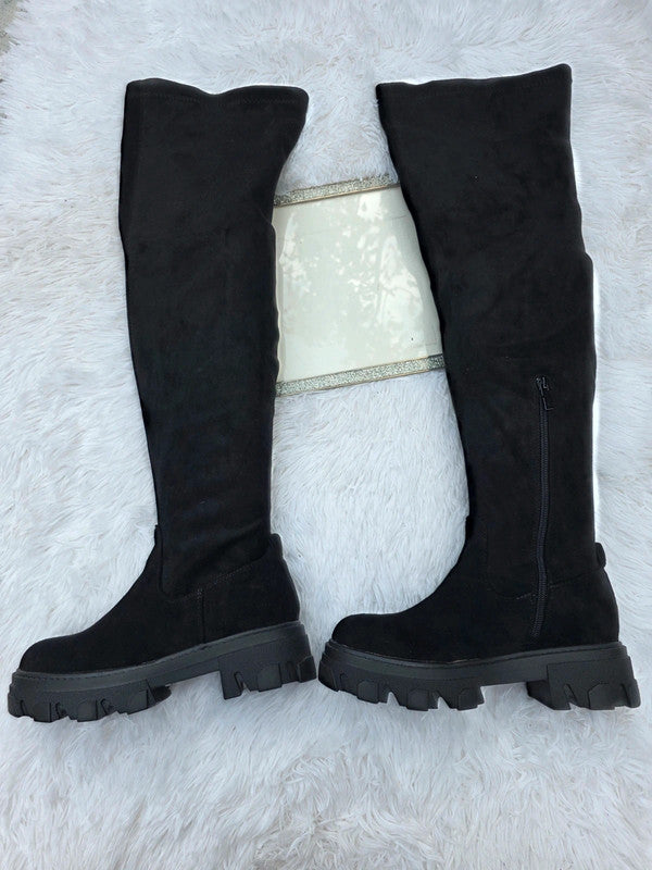 Boohoo over knee boots size 5