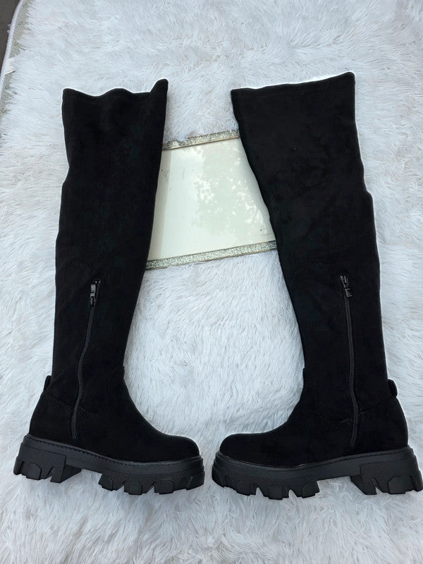 Boohoo over knee boots size 5