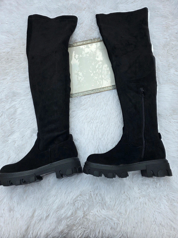 Boohoo over knee boots size 5