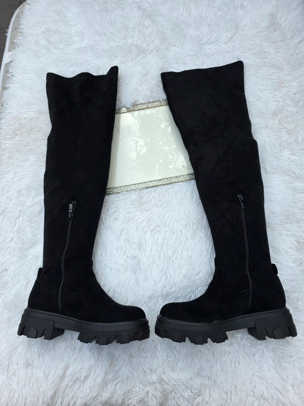 Boohoo over knee boots size 5
