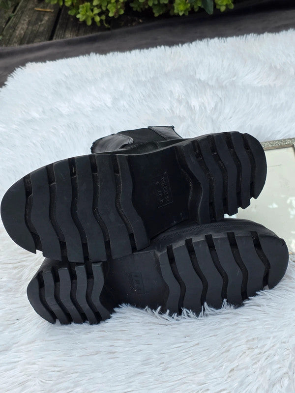 Primark combat style chunky sole mid calf boots size 6