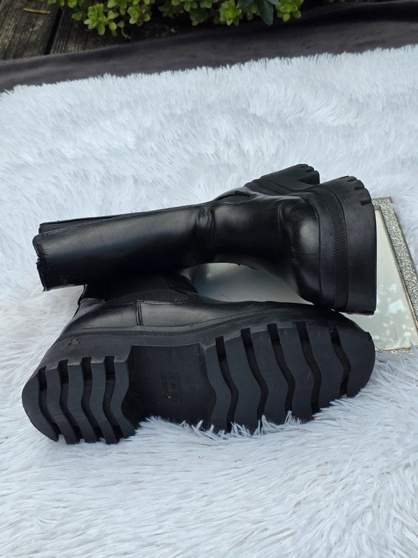 Primark combat style chunky sole mid calf boots size 6