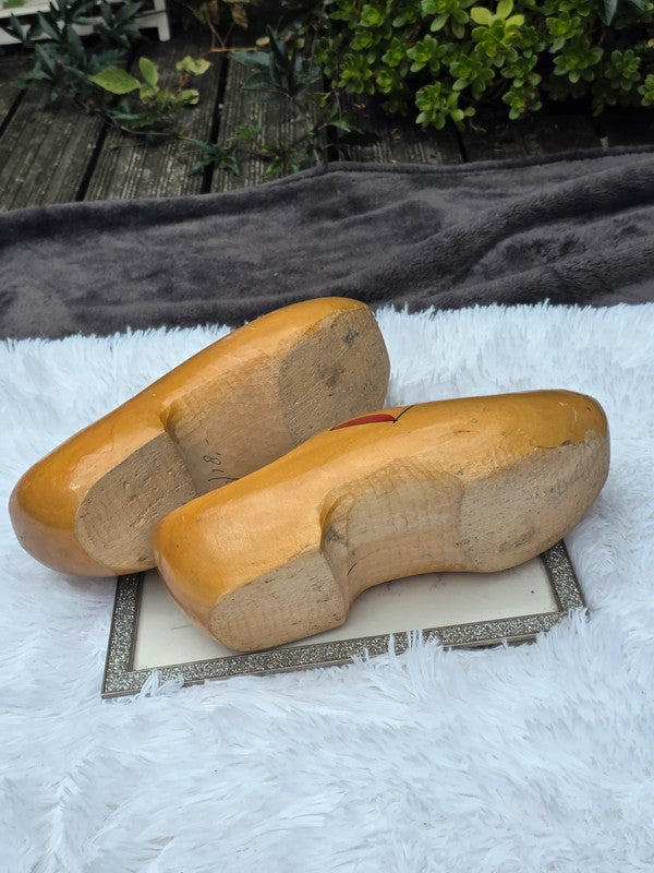 Vintage wooden shoes from Holland Signed size 5