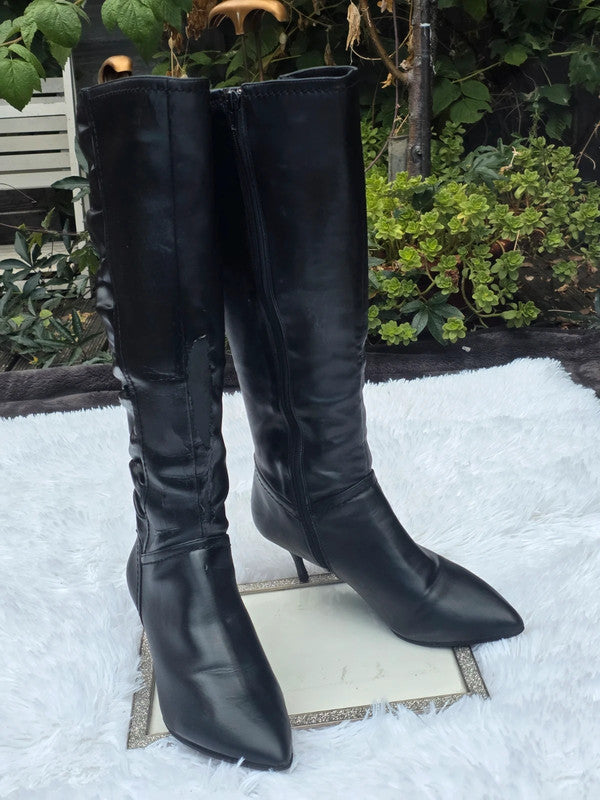A Faith stiletto heel knee high boots size 9