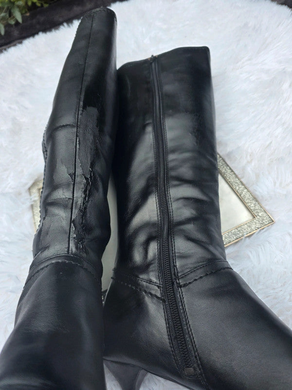 A Faith stiletto heel knee high boots size 9