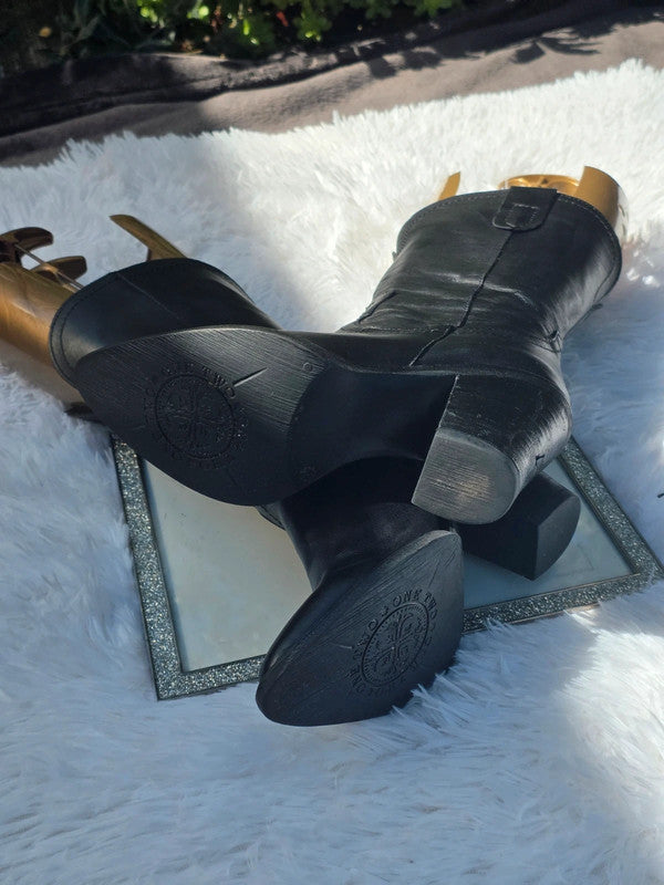 One Two Leather cowboy mid-calf boots size 6