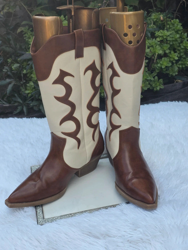 Pretty Little Thing cowboy boots size 10