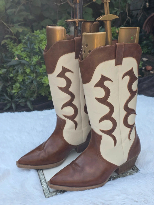 Pretty Little Thing cowboy boots size 10
