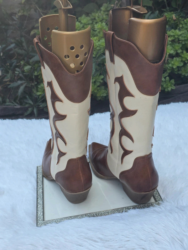 Pretty Little Thing cowboy boots size 10