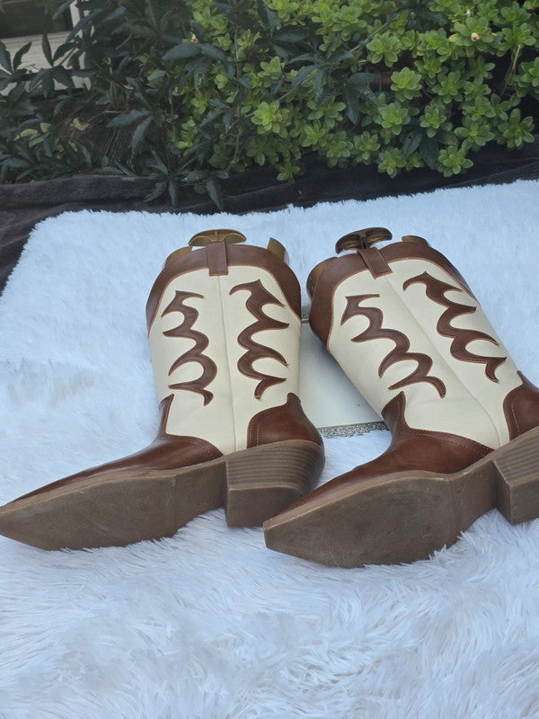 Pretty Little Thing cowboy boots size 10