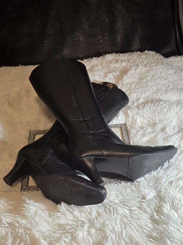 A Wallis knee high leather boots size 7