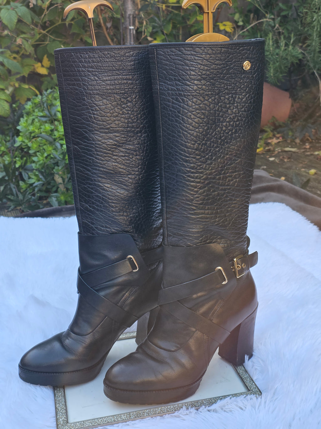 A Diesel knee-high leather boots size 6