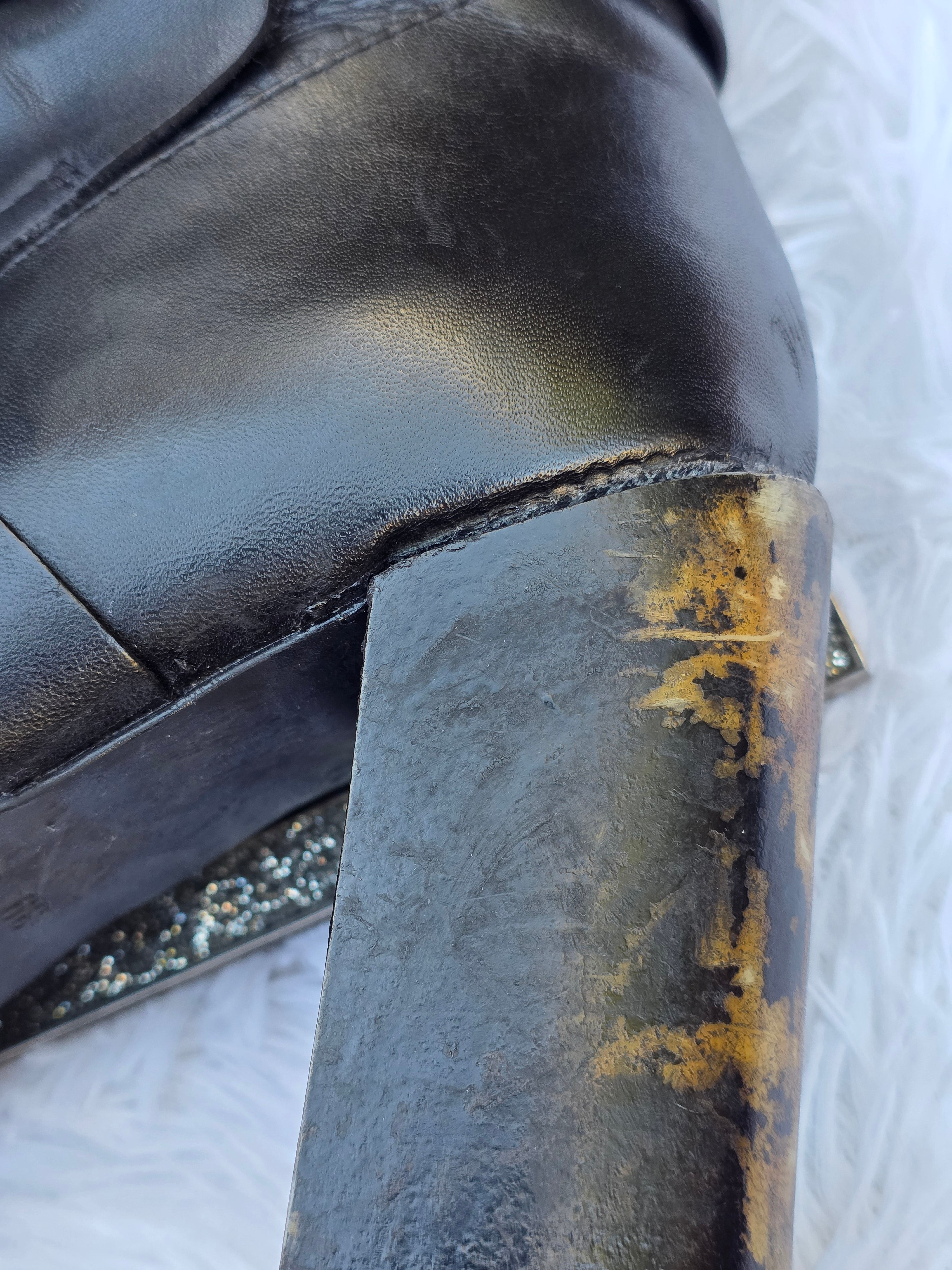 A Diesel knee-high leather boots size 6