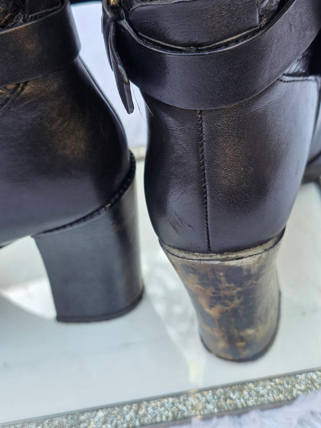 A Diesel knee-high leather boots size 6