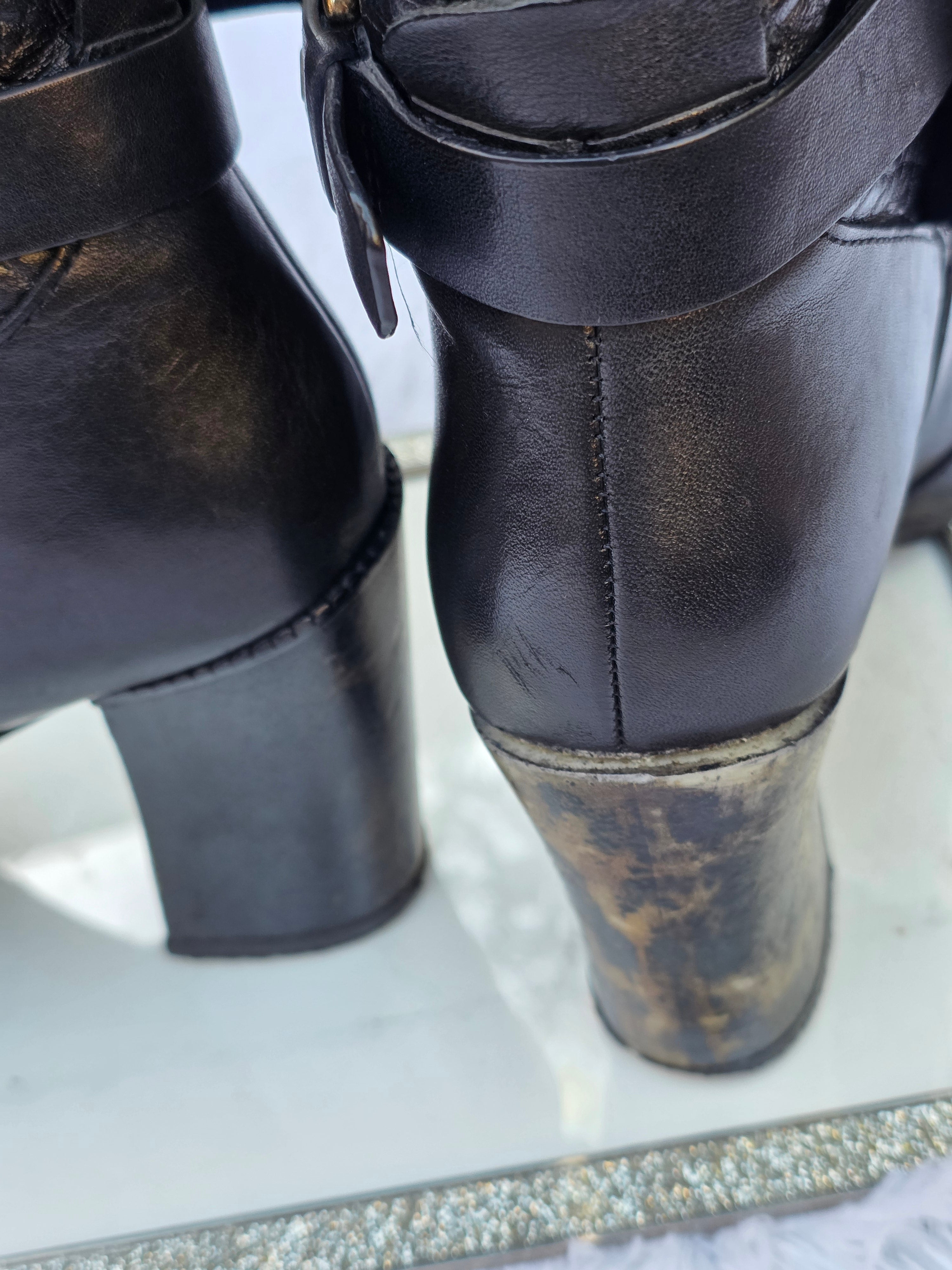 A Diesel knee-high leather boots size 6