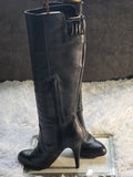 A Zara Knee High Leather Knee-High Boots size 4