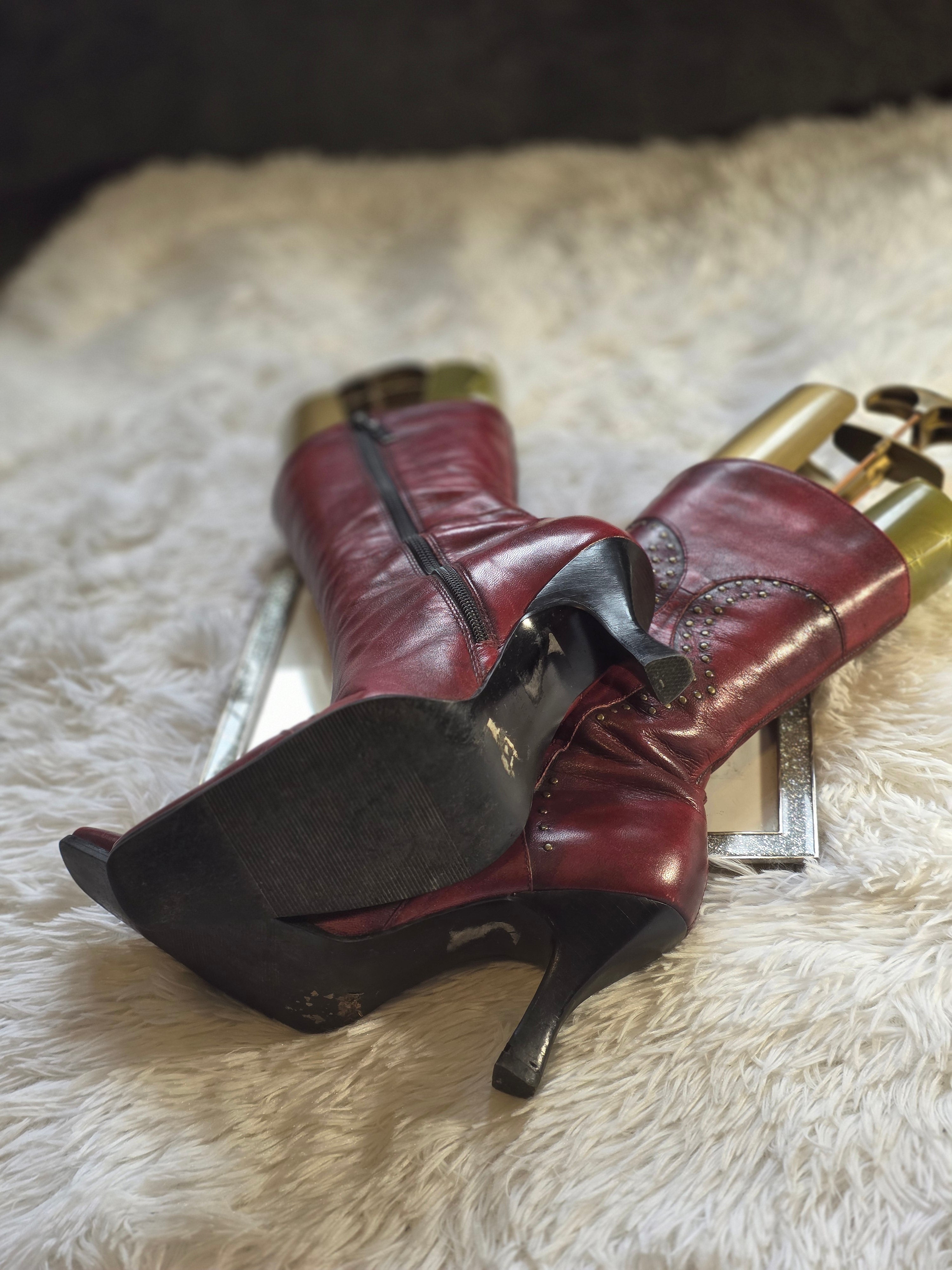 A River Island Vintage Leather Mid-Calf Boots size 5