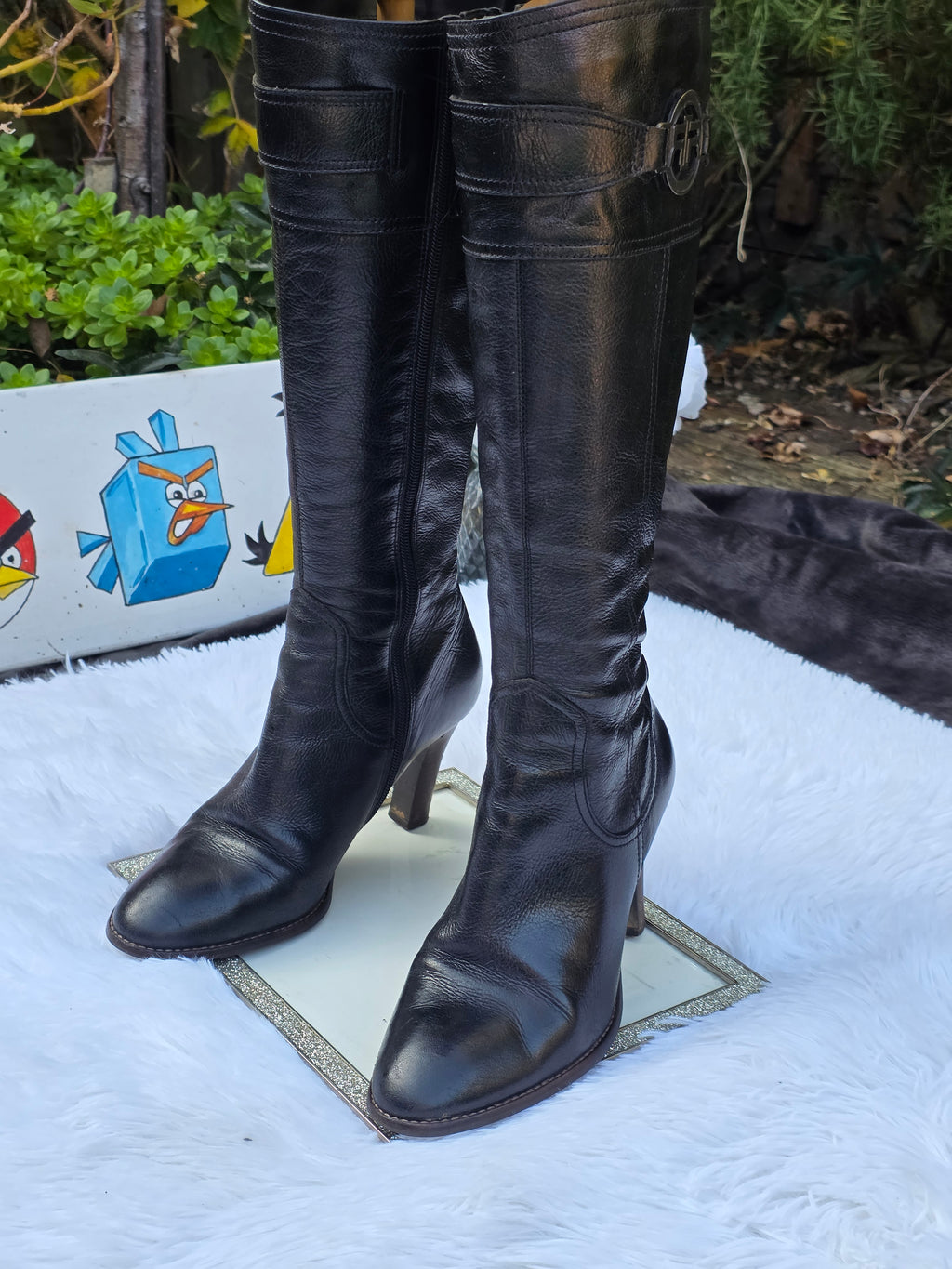 A River Island Leather Knee-High Boots size 6