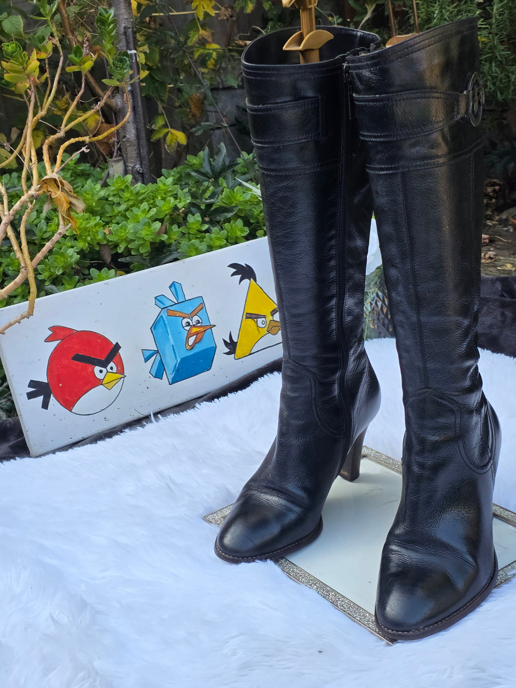 A River Island Leather Knee-High Boots size 6